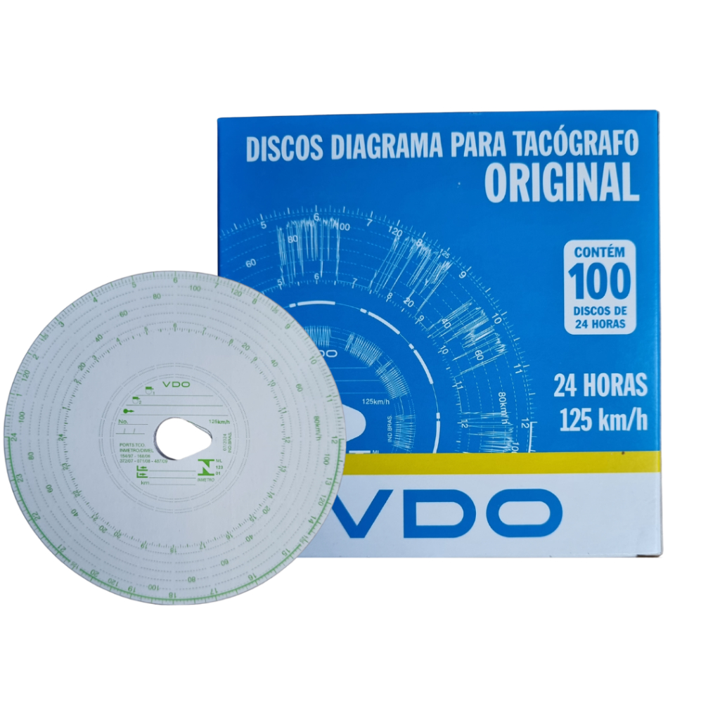 Disco Diag Tacógrafo Diário 24h 125km/h Vdo 100 Un 14024005f