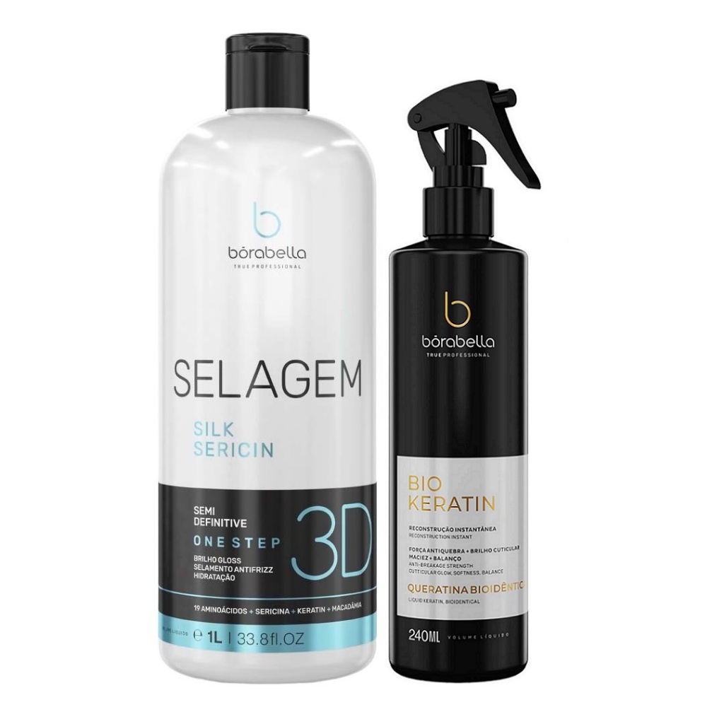 Borabella Progressiva Selagem 3d 1l + Biokeratin Queratina.NF