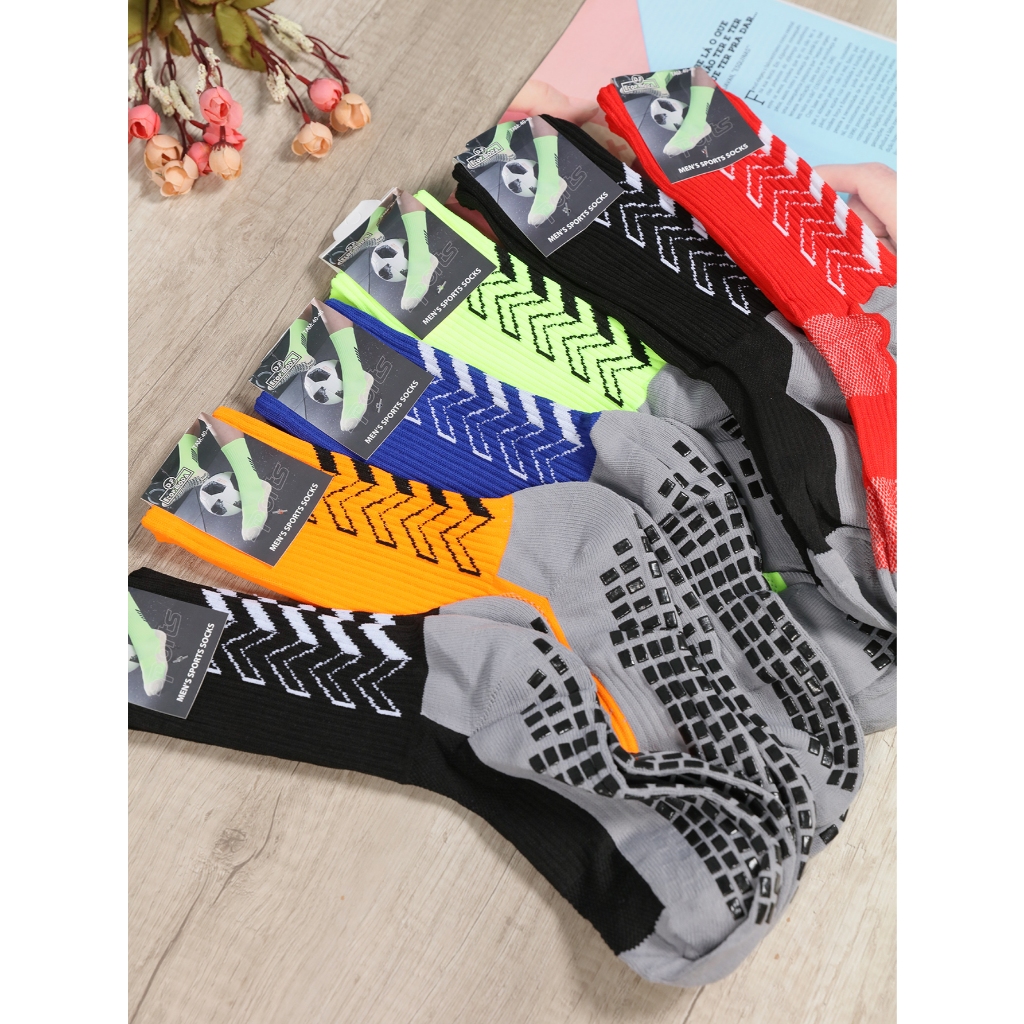 Kit 3 Pares De Meião Esportiva Futebol  Antiderrapantes De Silicone Respiráveis De Alta Qualidade Cano 6 cm