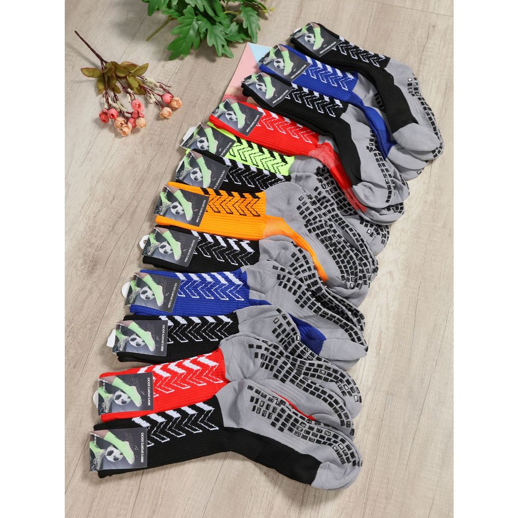 Kit 3 Pares De Meião Esportiva Futebol Antiderrapantes De Silicone Respiráveis De Alta Qualidade Cano 6 cm