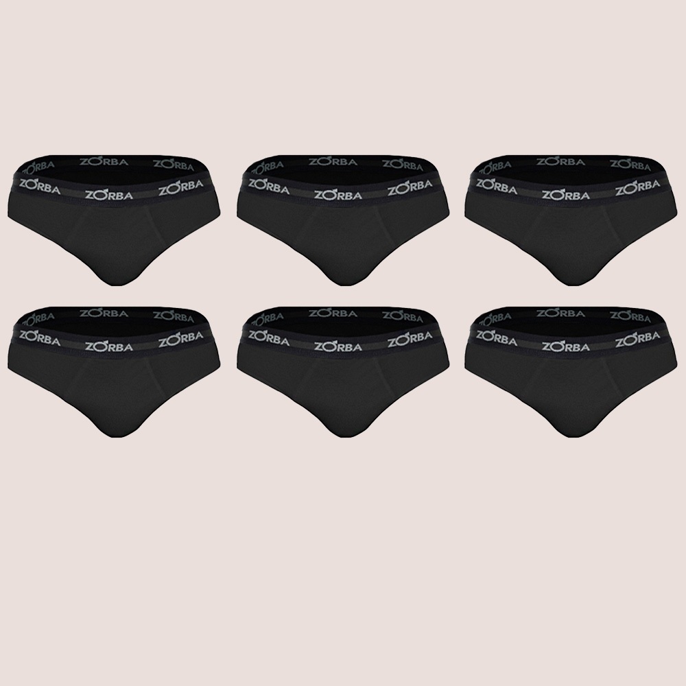 Kit Com 6 Cueca Slip Liberdade de Movimento Zorba Com Conforto Natural e Elástico Clássico