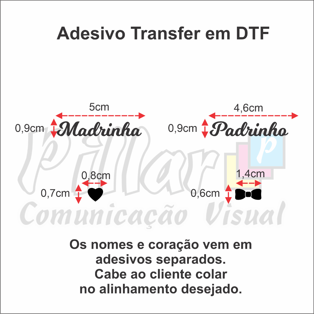 Adesivo DTF Padrinho e Madrinha em Oferta na Shopee