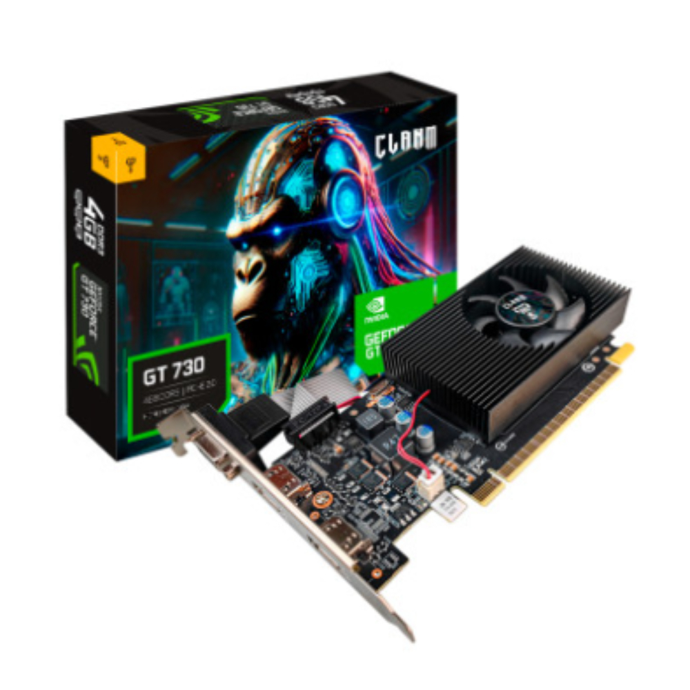 PLACA DE VÍDEO NVIDIA GEFORCE GT730 - 4GB DDR3 - 128BIT - HDMI/HDMI/VGA - CLANM