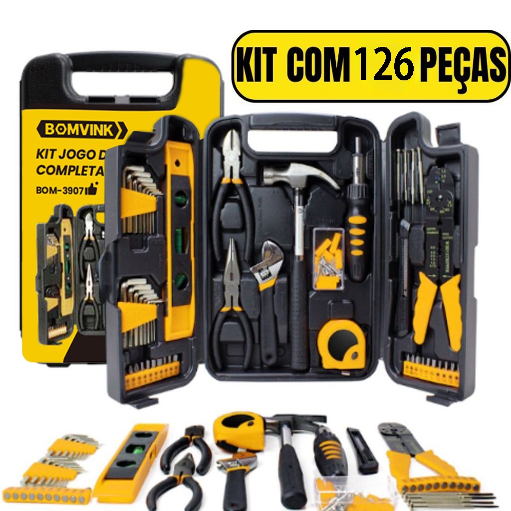 Kit de Ferramentas Bomvink 27-199PCS- Completo para Reparos Com Maleta Caixa para DIY & Casa em Oferta na Shopee