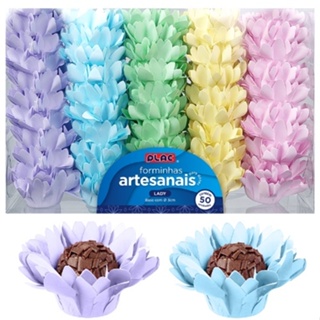 50 Forminhas Para Doces Brigadeiro Artesanal De Papel Lady Candy color lilas azul verde amarelo rosa em Oferta na Shopee