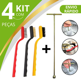 Kit 3 UN escova de aco para limpeza Multiuso forno grelha fogão Aço Latão Nylon e Chave T Kits e Unidades Disponíveis em Oferta na Shopee