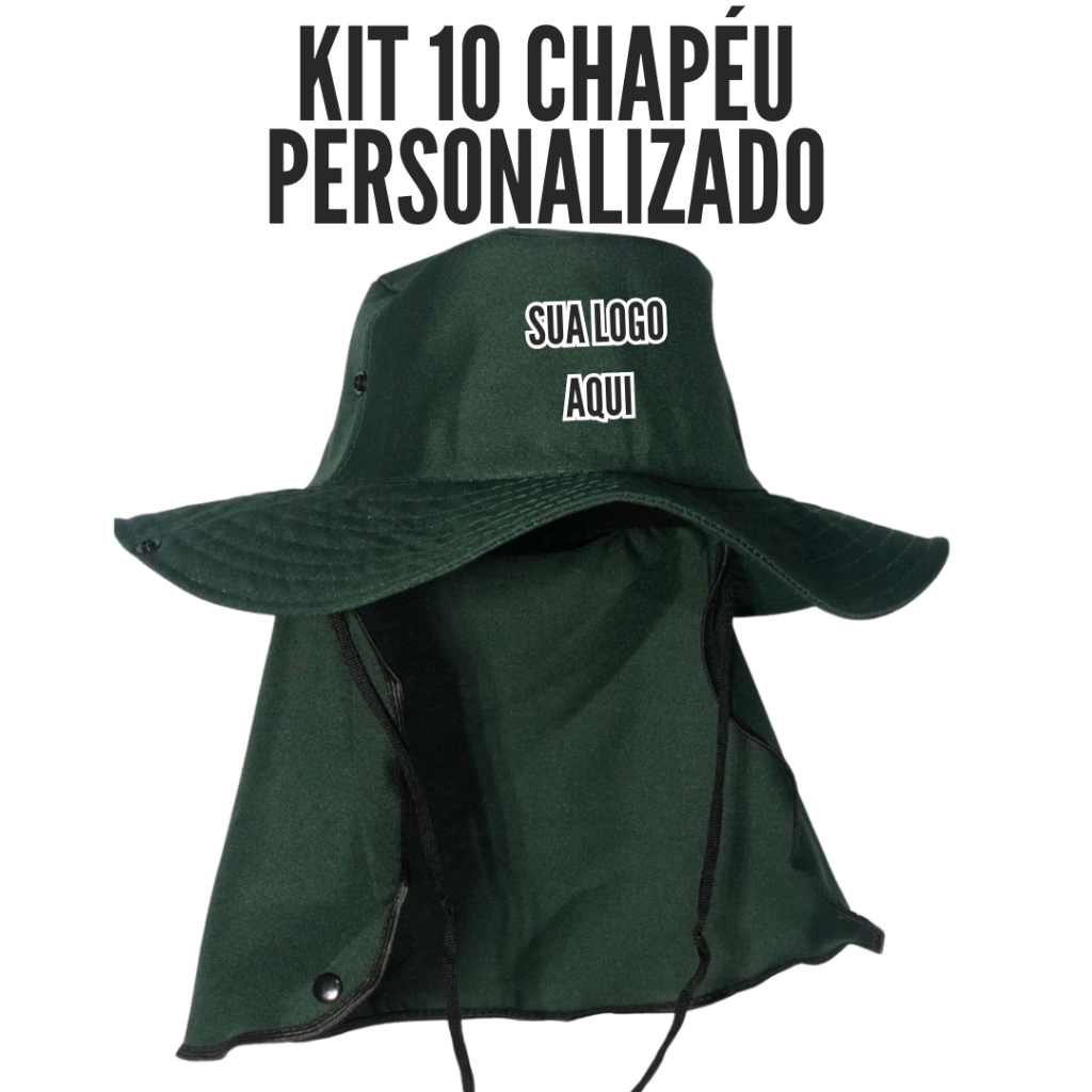 Kit 10 Chapéu Pescador Personalizado Premium Com Proteção em Oferta na Shopee