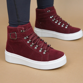 Tênis Feminino Botinha Cano Alto Estiloso Confortável Tendência da Moda 33 a 39 1170 em Oferta na Shopee