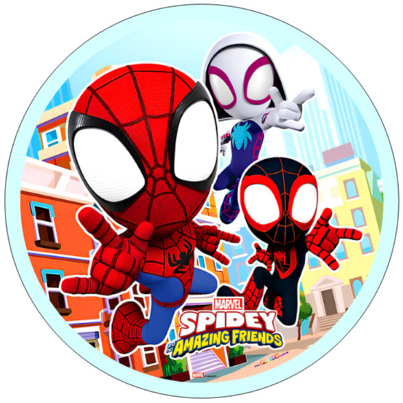 Painel Festa Spidey Friends Redondo Tecido Sublimado 1,50x1,50 em Oferta na Shopee