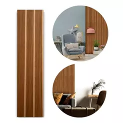 Kit 100 Revestimento Ripado Placas Autocolante Painel em MDF - 45x11cm