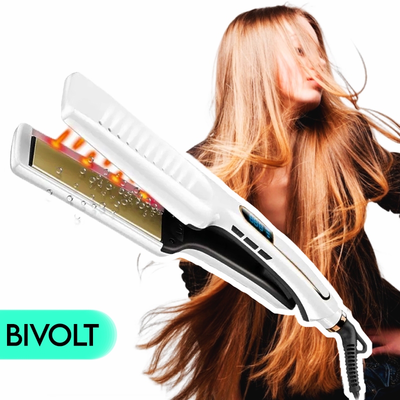 Prancha Chapinha de Cabelo Bivolt 110V/220V Infravermelho Cabo Giratório 45W em Oferta na Shopee