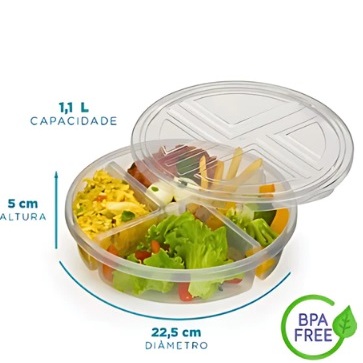 OFERTA Marmita 4 divisórias almoço alimentos Tampa Grande Fitness Pote 4 Divisões Conservadora Nitron