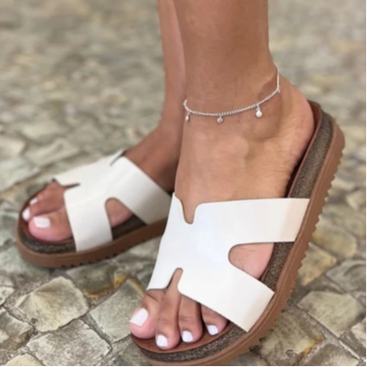 Sandália papete feminina moleca slide H chinelo birken flatform conforto