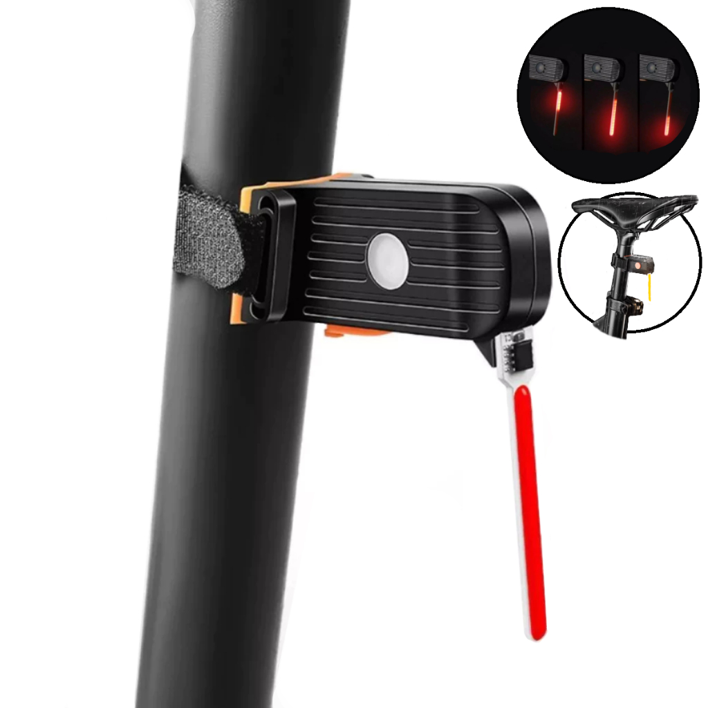 Sinalizador Neon Lanterna Traseira Led Fita Recarregavel Vermelho RED Preto Bike Pedal Pulse