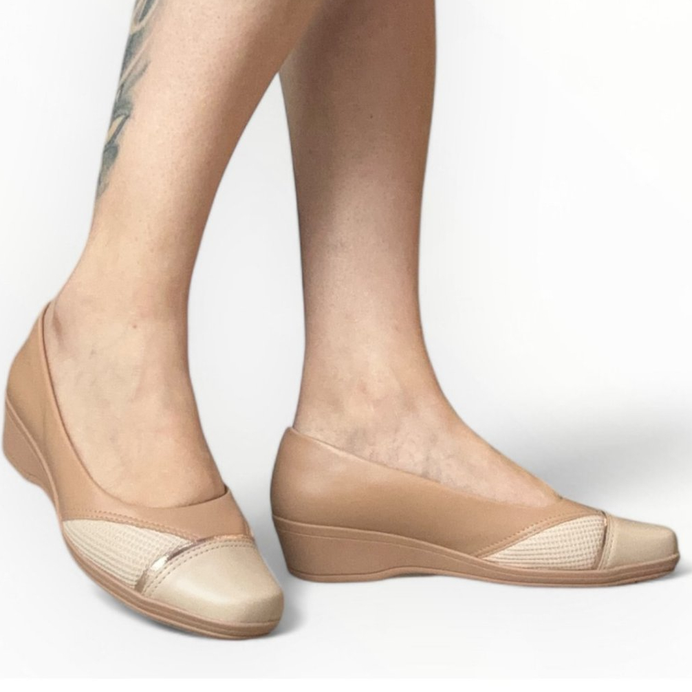Sapatilha Feminina Anabela Comfortflex Caqui Colors 2494302-1 - Women Shoes