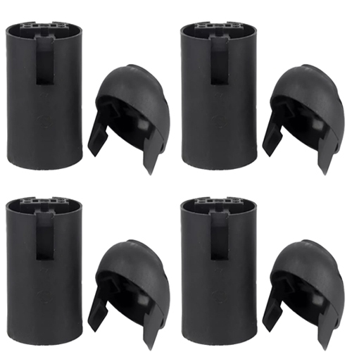 4 Bocal Soquete Plástico termoplástico p/ lâmpada base E27 Lustre Abajur Pendente Receptáculo PRETO