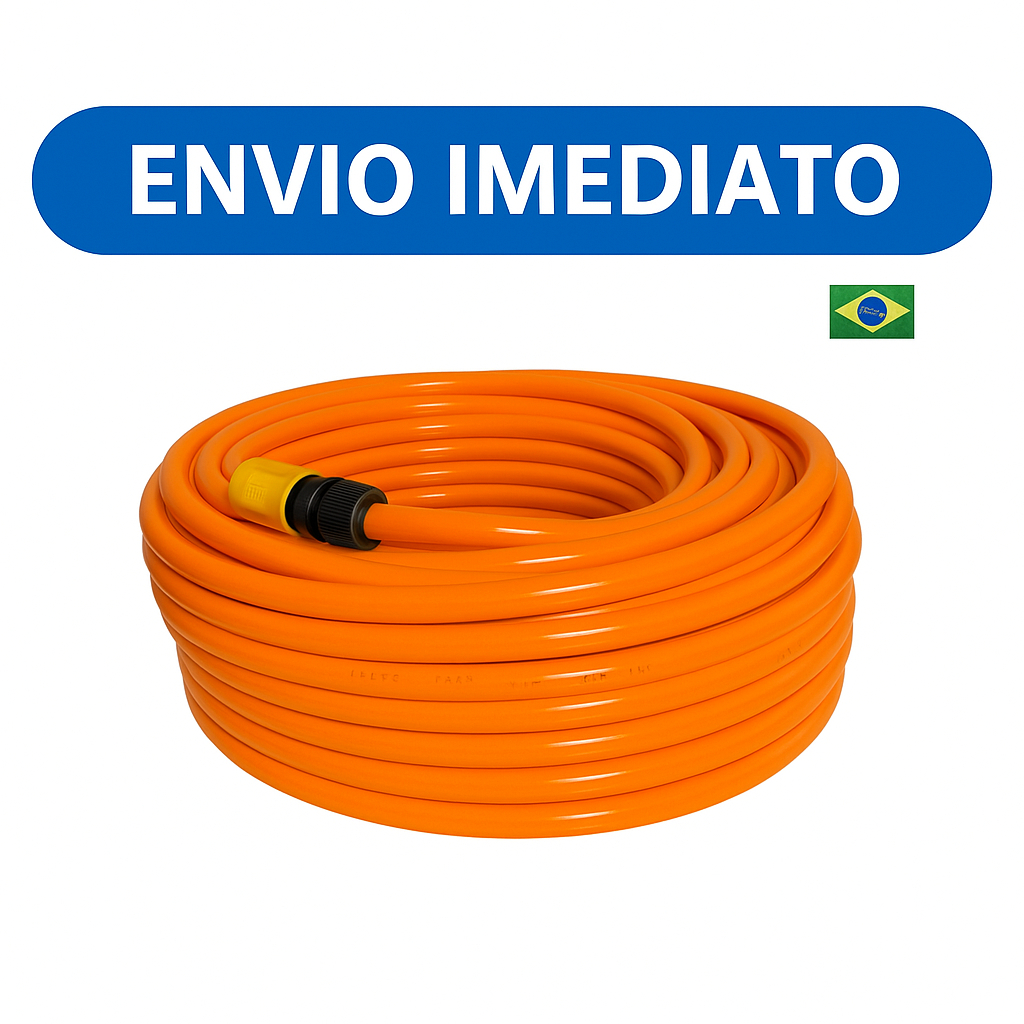 Borracha de Jardim  Mangueira Siliconada Kit Completo Reforçada Laranja Anti Torção Metragem em Oferta na Shopee