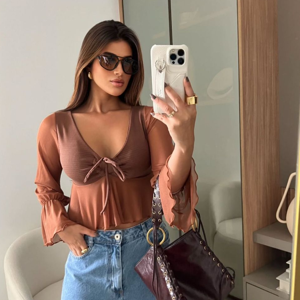 Cropped Boho Monaco Chic Eliza Manga Longa Pinterest Blusa Moda Blogueira Estilosa Moda Fe...