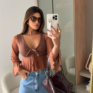 Cropped Boho Monaco Chic Eliza Manga Longa Pinterest Blusa Moda Blogueira Estilosa Moda Fe...