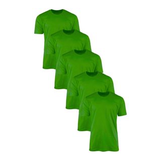 Kit 5 Camisetas Básica Masculina Verde Bandeira 100% Poliéster Uso Casual em Oferta na Shopee
