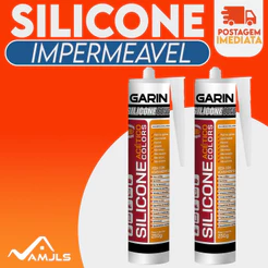 Silicone AcéticoGarin Branco e Preto Vedação Construção 250g