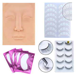 Kit Treino Extensão de Cílios & Design – Ideal para Iniciantes e Profissionais Pele de Treino 3D em Oferta na Shopee