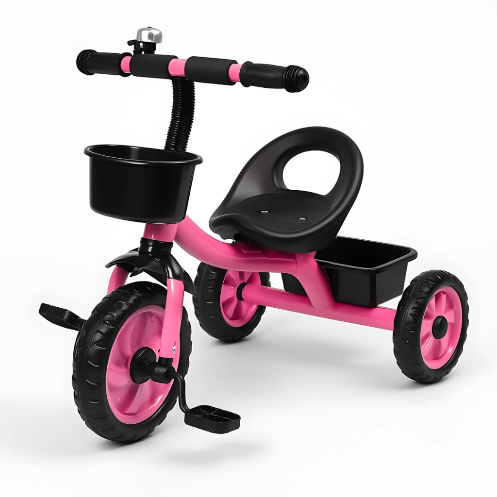 Bicicleta Infantil Andador Triciclo 03 Rodas Com Cestinha Para Crianças - Mom & Baby