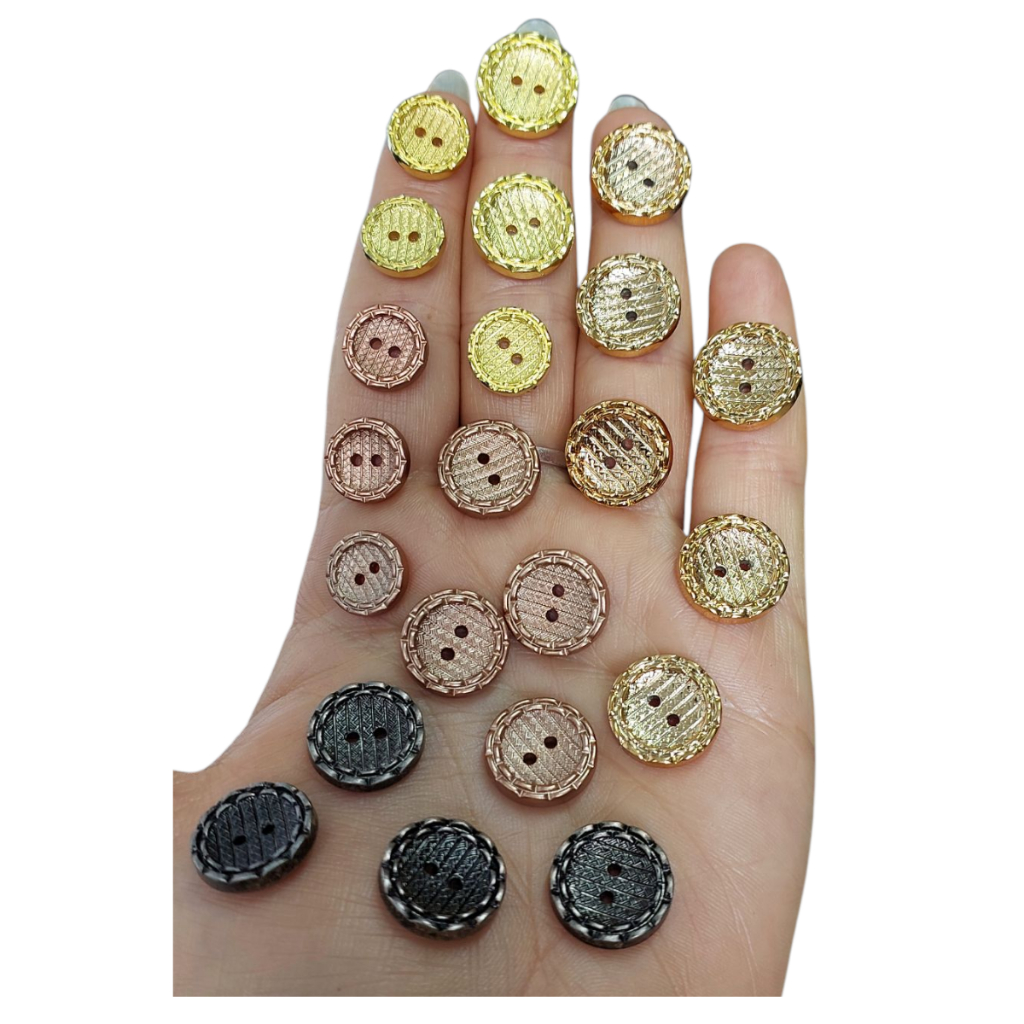 Botões para costura e artesanato dourado 13mm 16mm 2 furos - 20und 50und 100 und 200 unidades