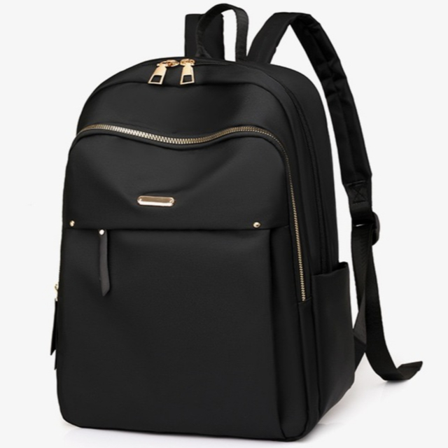 Mochila Feminina Bolsa Oxford Zíper Dourada Poliéster à prova d'água
