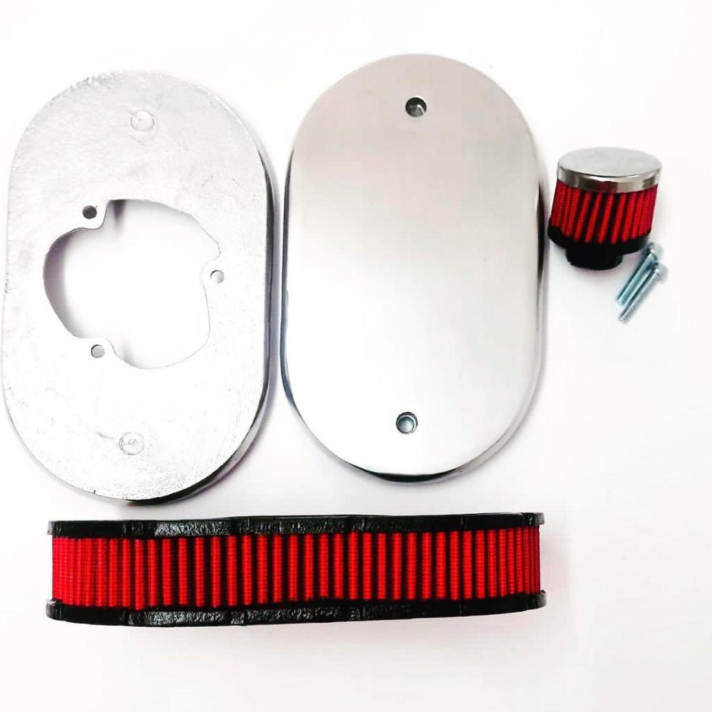 Kit Filtro de Ar Esportivo Vermelho + Respiro de Óleo para Carburador 2E Brosol