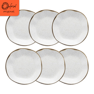 Jogo 6 Pratos Fundos de 22,5cm em Porcelana Ryo Maresia Oxford Porcelanas
