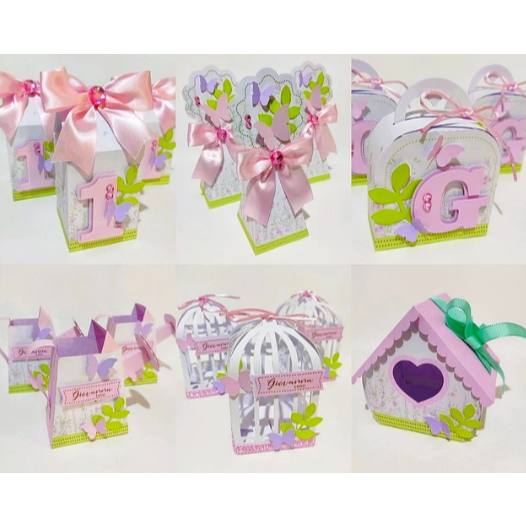 PEGUE E MONTE |Kit Festa Infantil Jardim Encantado Borboletas TAG 3D| Lembrancinha Aniversário | Caixinhas Personalizada