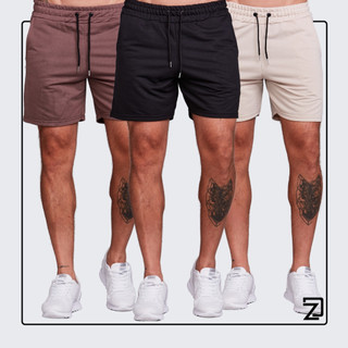 KIT 3 Bermuda Short Masculina Moletinho Casual Adulto em Oferta na Shopee