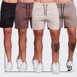 KIT 4 Bermuda Short Masculina Moletinho Casual Adulto