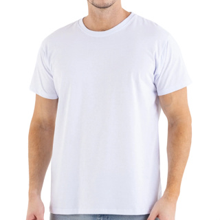 Camiseta Masculina Branca Lisa Básica 100% Algodão em Oferta na Shopee