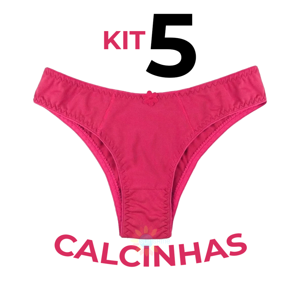 Kit 5 Calcinhas Lycra Confortável Tanga Com Ótimo Acabamento em Oferta na Shopee
