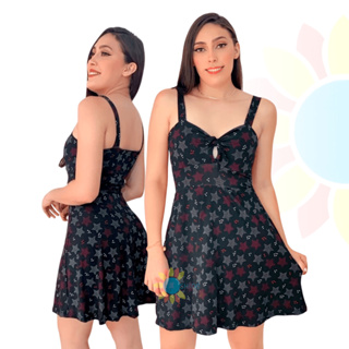 Vestido Estampado Feminino Liganete Moda Blogueira Durável Macio em Oferta na Shopee