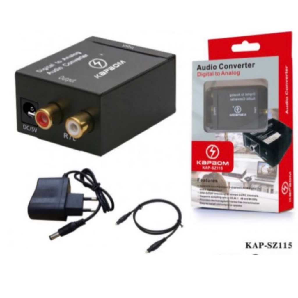 Kit Conversor Audio Digital Cabo Optico Smart Tv Home Theater