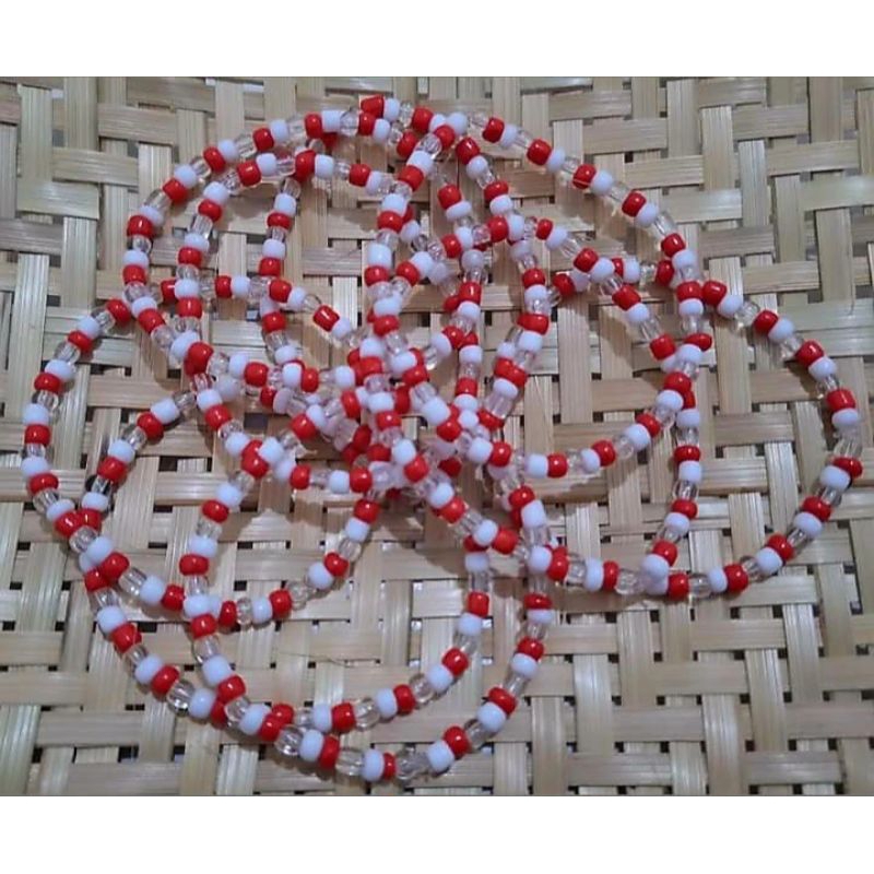 PULSEIRA DE PROTEÇÃO MISSANGA VERM X BRANCO X TRANSPARENTE  ZÉ PILINTRA MARIA NAVALHA MALANDROS (a)  ( 1 DUZIA )