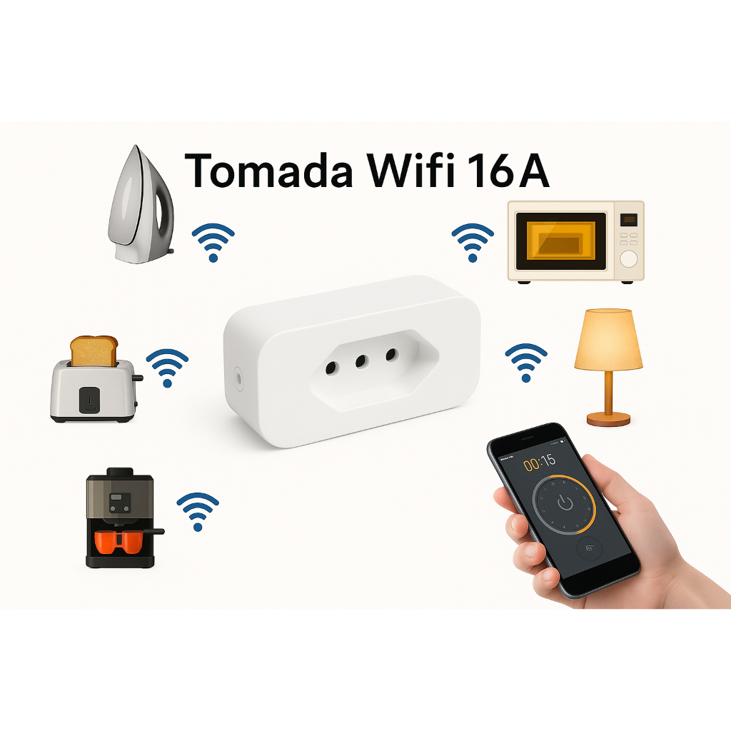 Tomada Inteligente Wi-Fi Smart Plug Alexa Google Home Controle por App Automação Residencial Bivolt