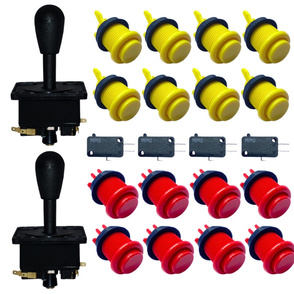 2 Controles Joystick 16 Botões Nylon Arcade Comando Fliperama Jogos