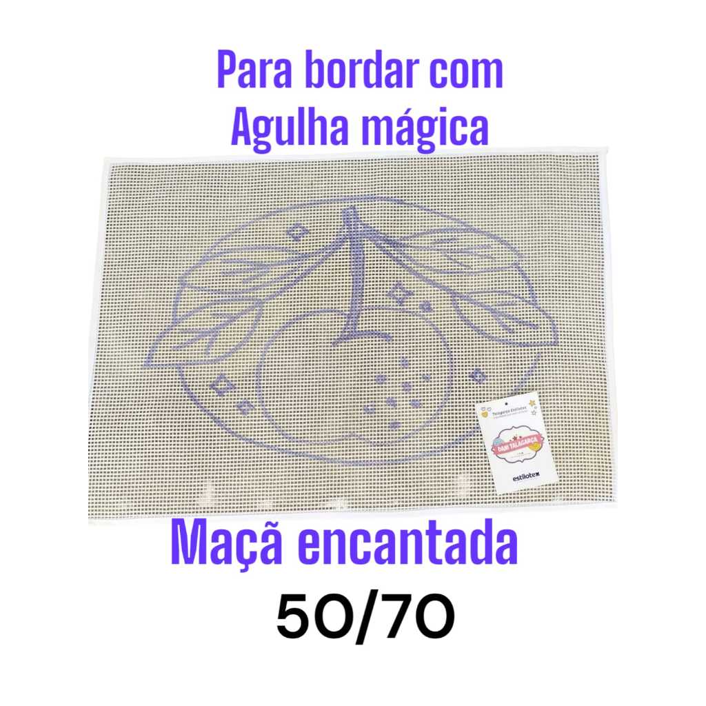 Talagarça desenhada maçã encantada 50/70 talagarça grossa para agulha mágica