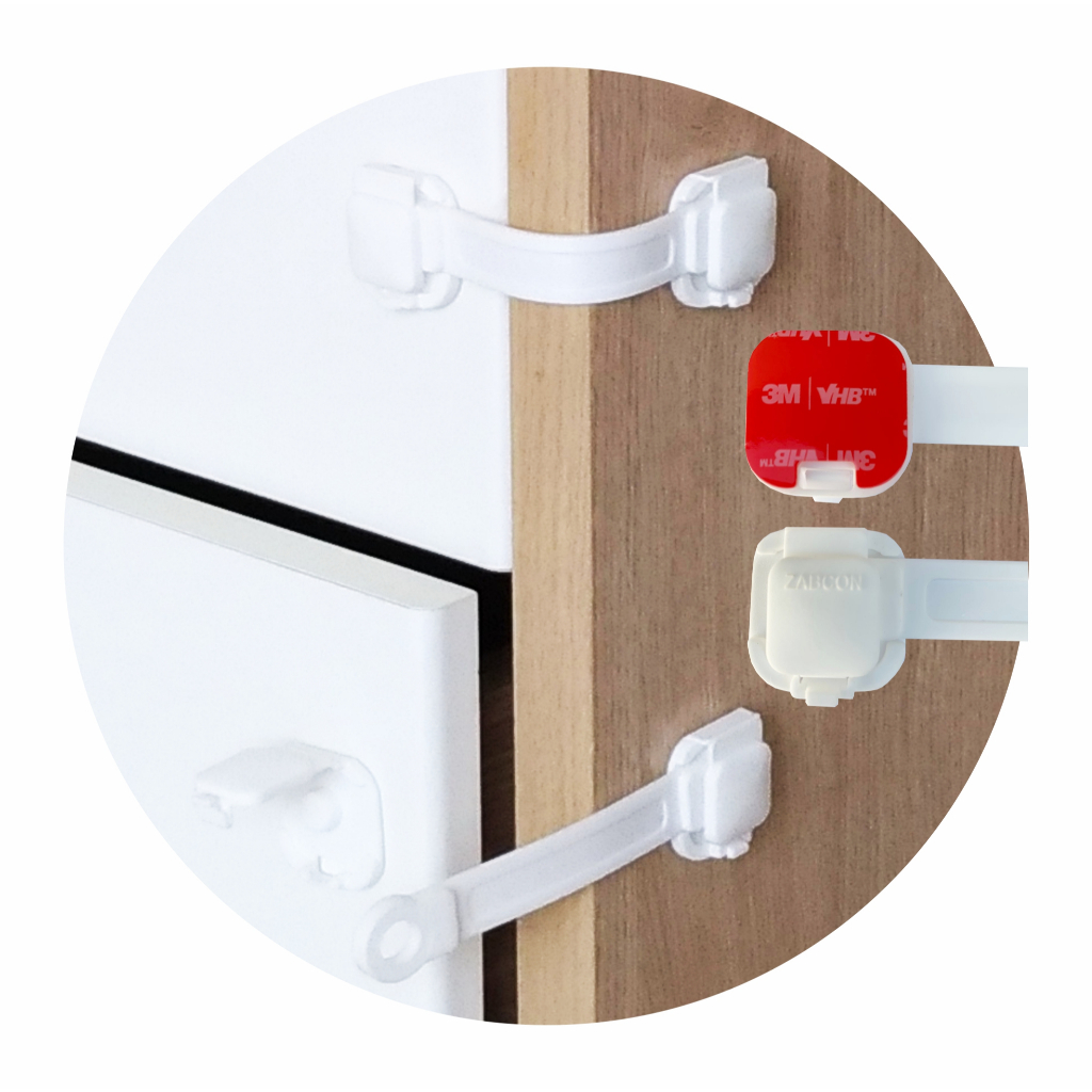 Kit 2 Trava Gaveta Armário Geladeira Porta Vaso Sanitário Segurança Protetor Infantil Bebe BRANCO