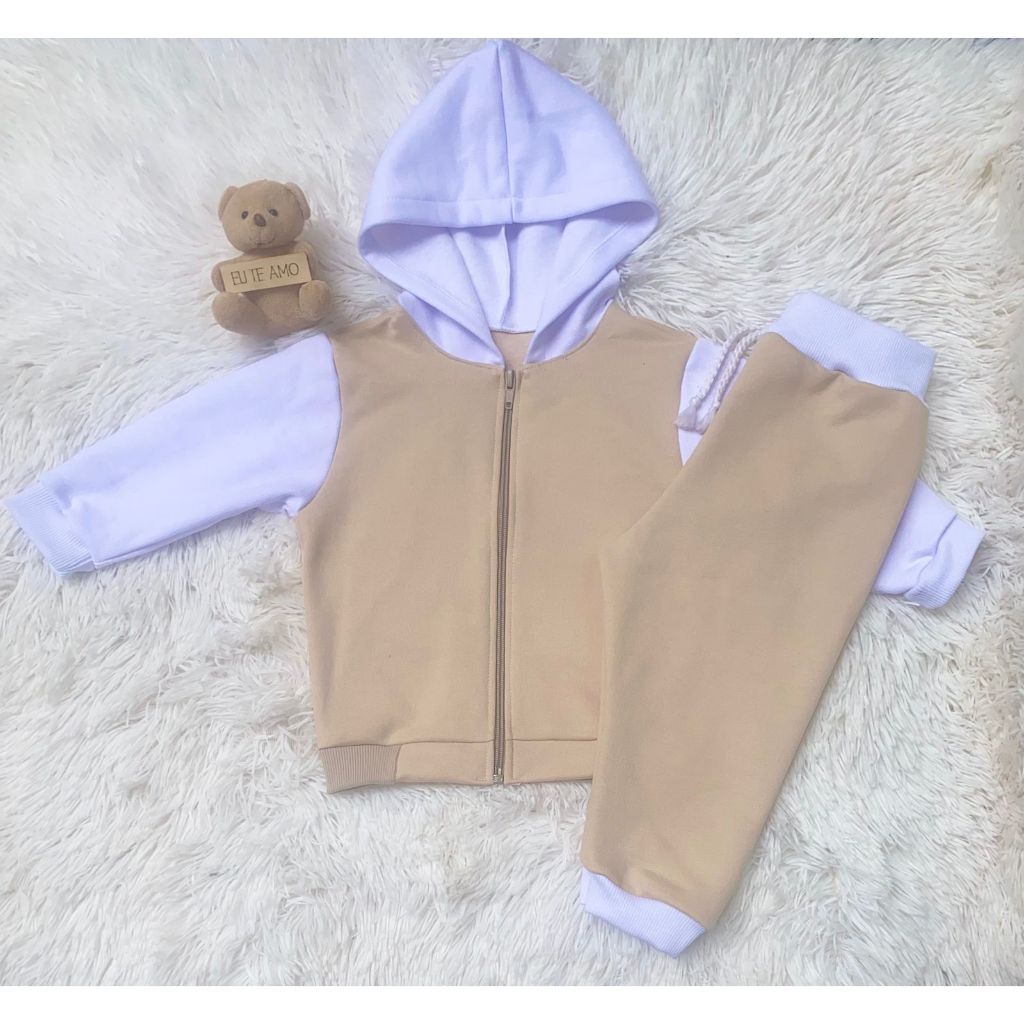 Moletom Infantil Conjunto de Frio Roupa de Inverno Feminino e Masculino