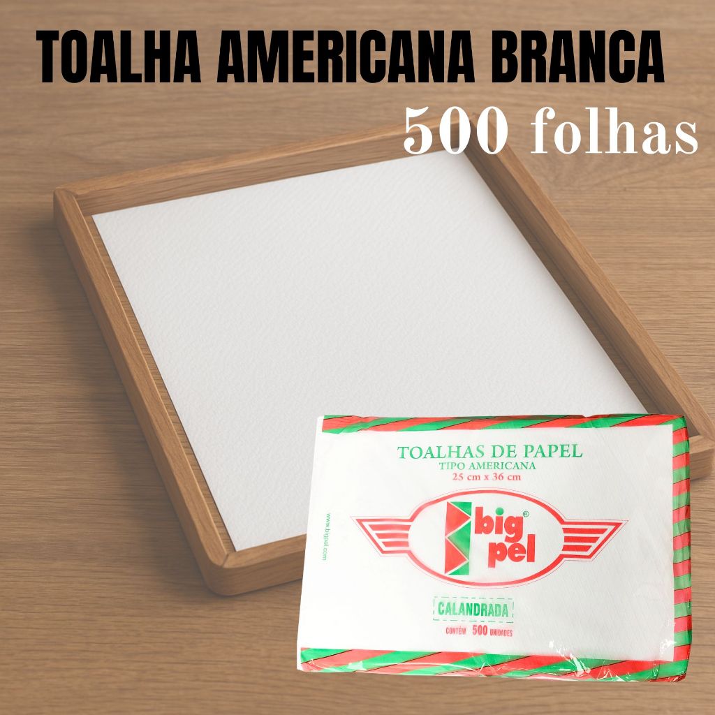 FORRO DE BANDEJA TOALHA AMERICANA TODO BRANCO PAPEL COM 500 UNIDADES