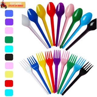 50/100/150/200 Unidades Garfo ou Colher De Sobremesa Descartável Para Festa Bolo Aniversário em Oferta na Shopee