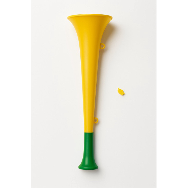 kit 2 uni Vuvuzela ou Corneta Verde e amarela. com cordão para segurar. Alto barulho.