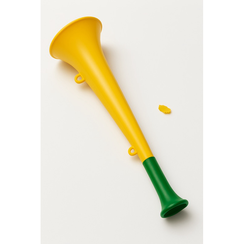 kit 2 uni Vuvuzela ou Corneta Verde e amarela. com cordão para segurar. Alto barulho. em Oferta na Shopee