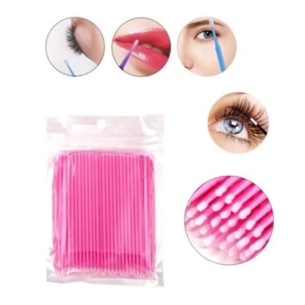 Kit 100 Microbrush Cotonete Alongamento Fio A Fio Cílios OFERTA!!