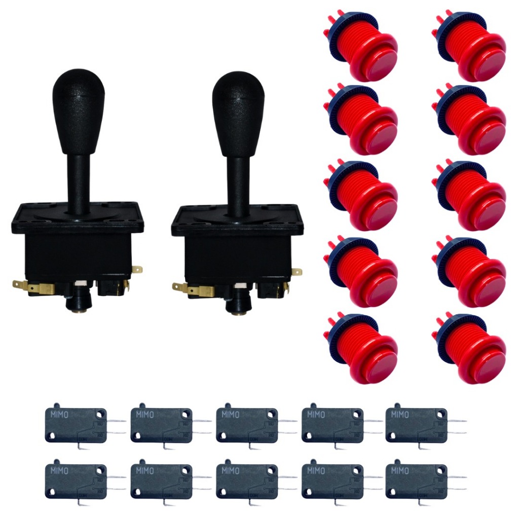 10 Botões Nylon Arcade 2 Controles Joystick Comando Jukebox Fliperama